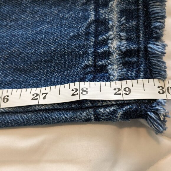 Kancan Medora 90's Straight leg Jeans Women 7/27 Hi-Rise Denim Raw Slit Leg Hem - Picture 15 of 16